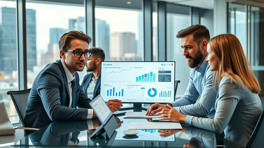 professional business team analyzing digital marketing data for content creation services Baltimore