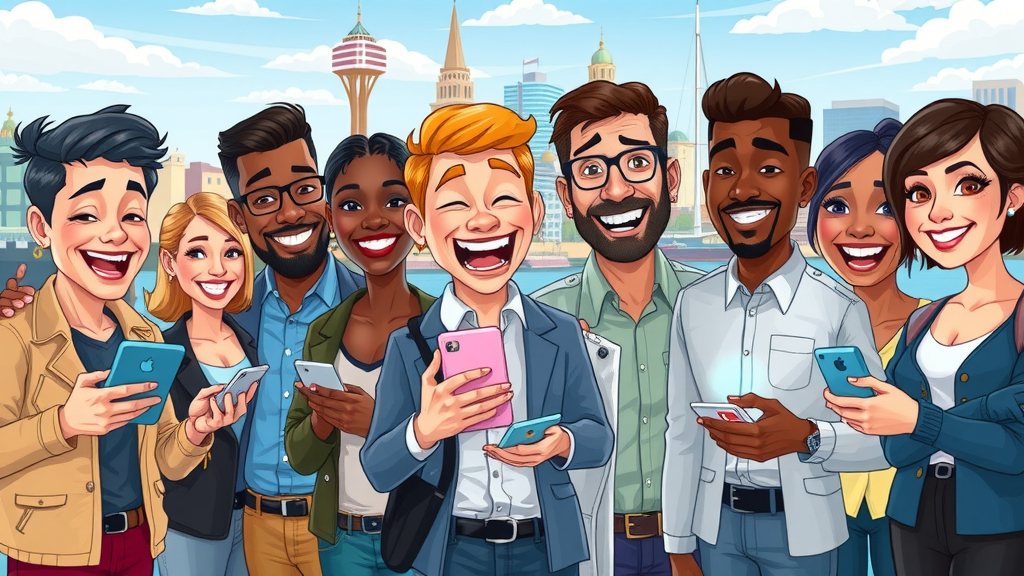 diverse Baltimore business owners creating content on social media, digital marketing, Inner Harbor, local landmarks