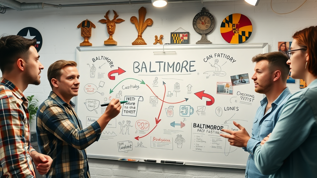 Creative Baltimore marketing team mapping out local content ideas