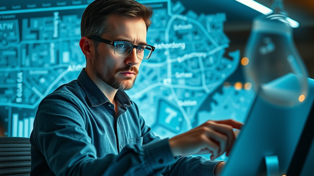 SEO specialist analyzing hyperlocal Baltimore search keywords for content creation services