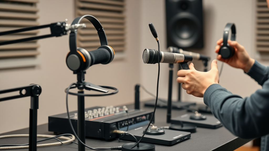 high fidelity podcast microphones and headphones in Baltimore studio, podcast studio assessment, podcast recording tips Baltimore