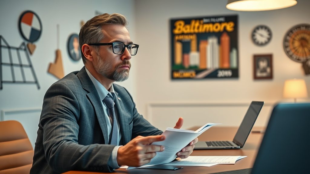 Business owner interviewing Baltimore digital marketing agencies for ROI-focused marketing services