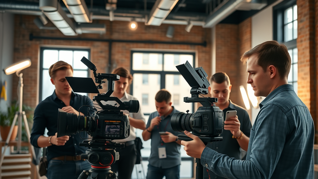 Affordable Video Production Baltimore professional video production team setting up in Baltimore studio