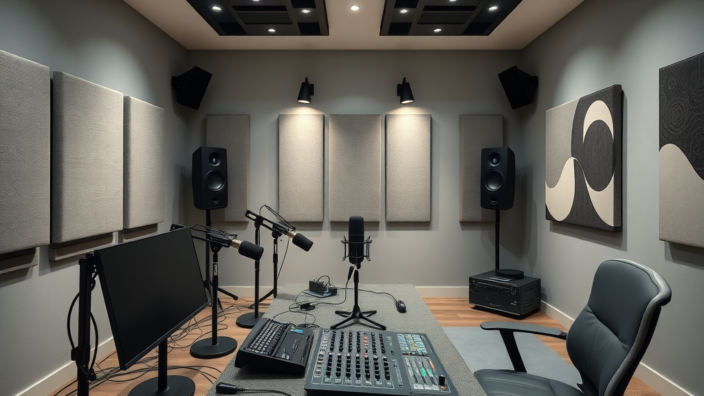 essential features in baltimore podcast space with advanced microphones, mixers, and customizable studio backdrops