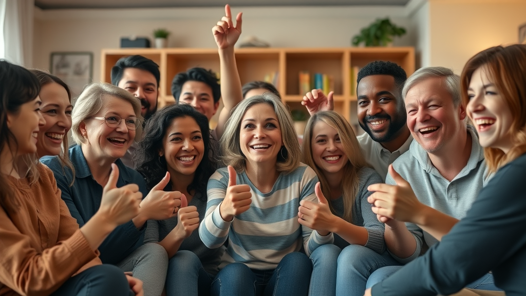 diverse online community engaging in social media event, social media engagement strategies, home office background, group chat, photorealistic, likes and comments showing, highly detailed