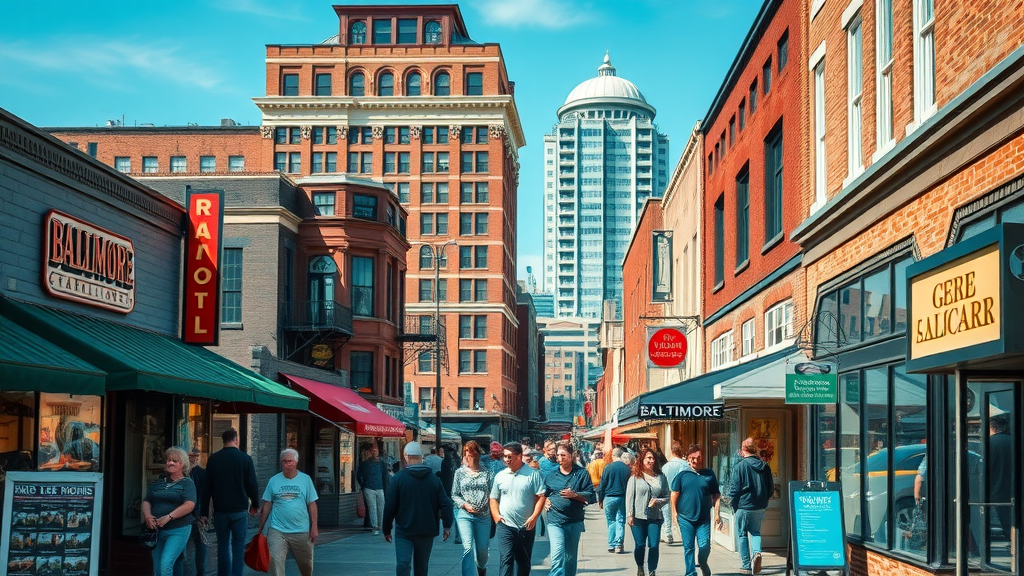 Baltimore small business content vibrant Baltimore cityscape bustling businesses Chesapeake Bay Baltimore landmarks