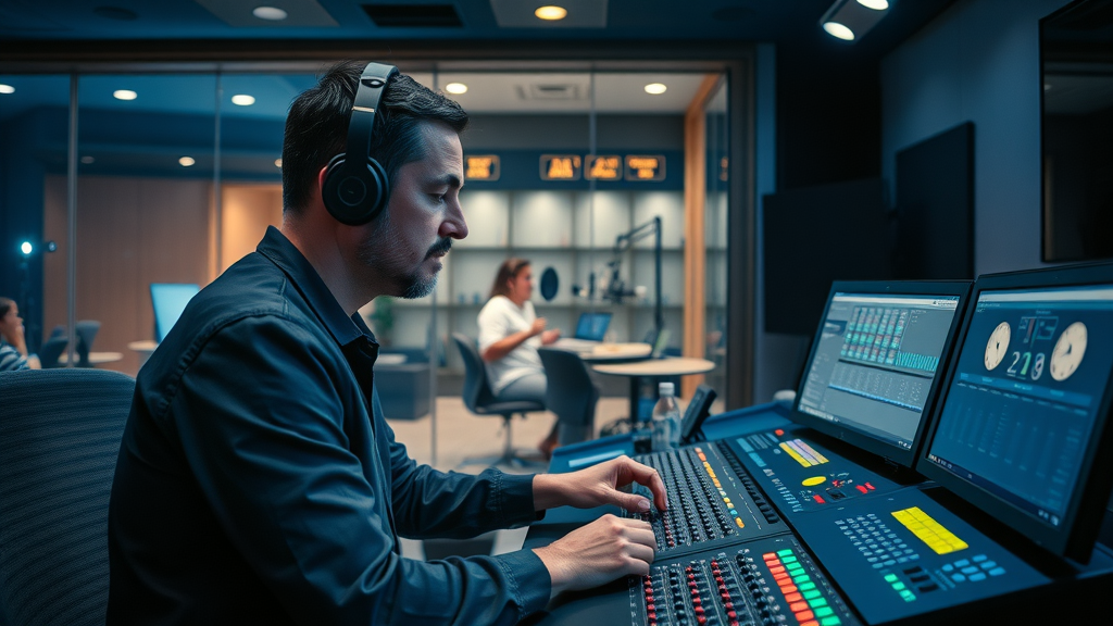State-of-the-art podcast control room at Clean Cuts in Baltimore