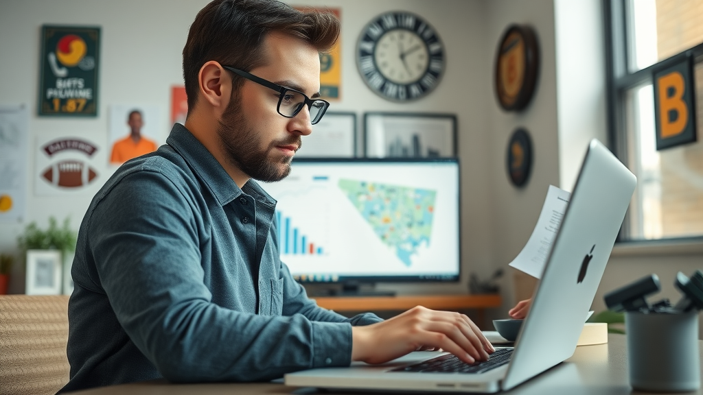 Professional marketer analyzing Baltimore neighborhood social media data charts on a laptop, reflecting precise baltimore social media target audience insights