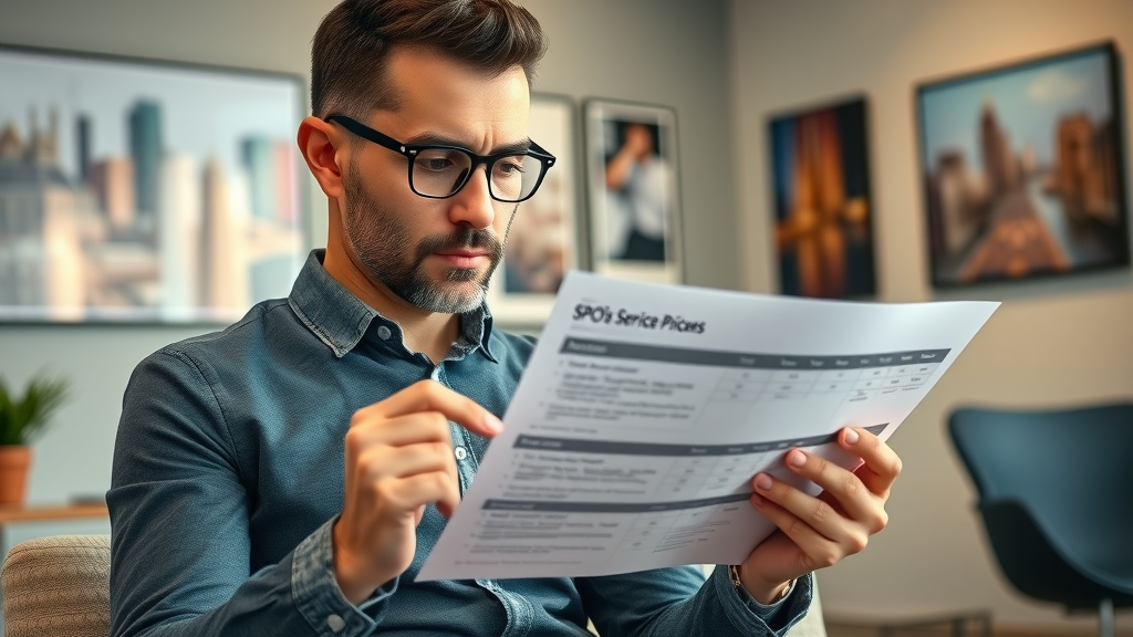 business owner evaluating pricing options for local seo baltimore